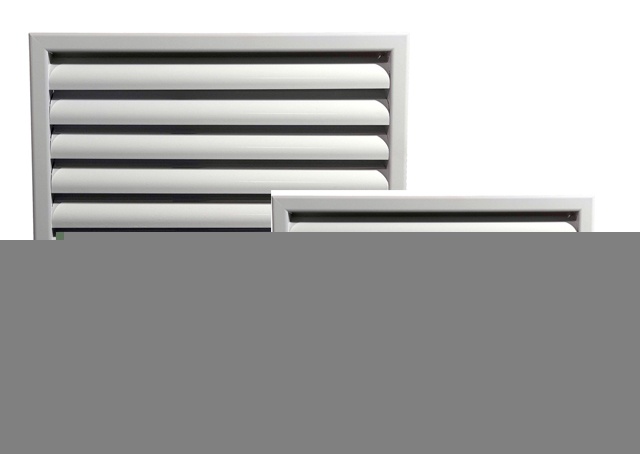 Алюминиевая наружная вентиляционная решетка с оцинкованными ламелями 200х350